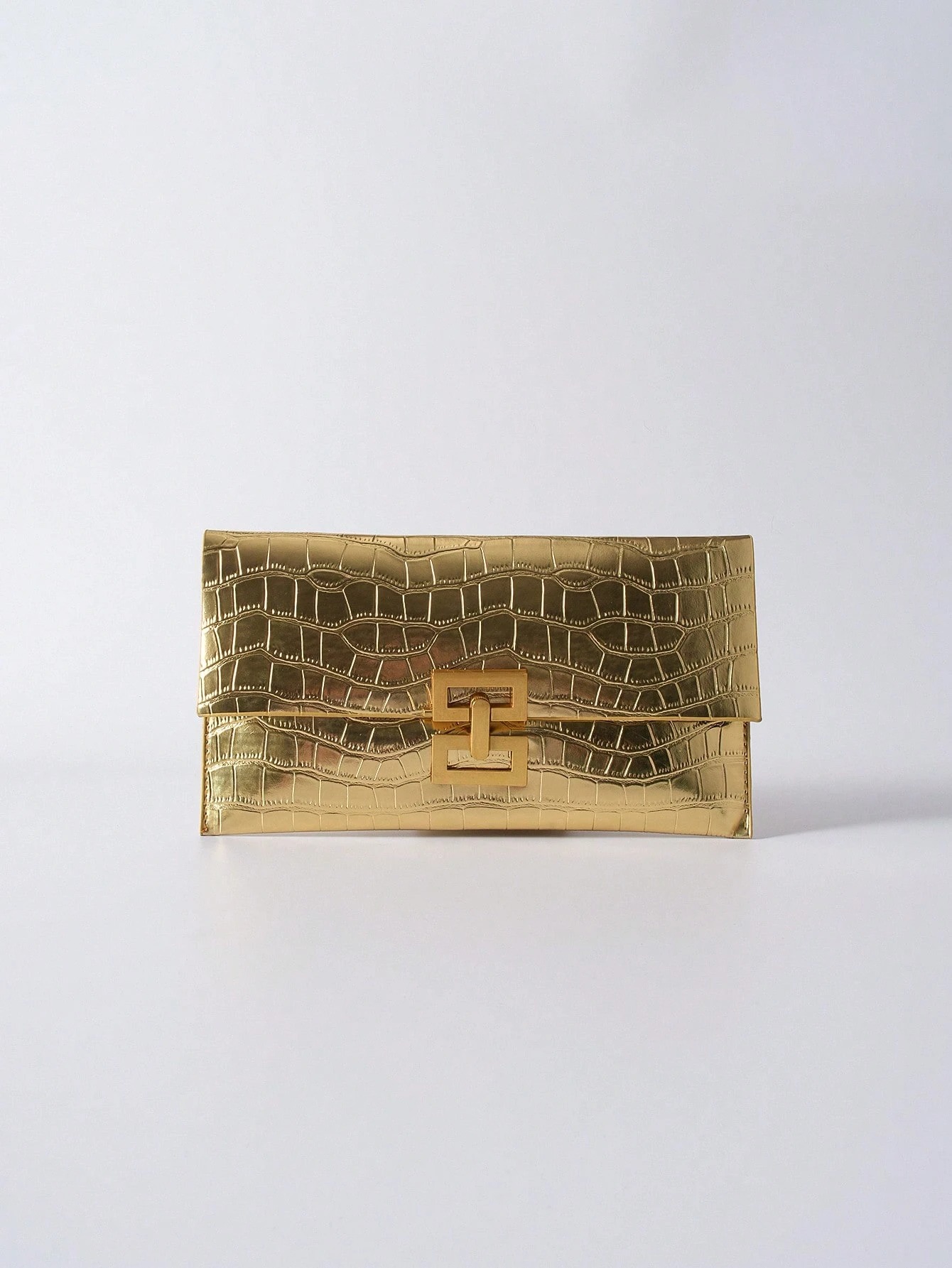 حقيبة يد فاخرة ذات لون أحادي وطراز حجري أنيق، حقيبة كلاتش عصرية للنساء هدايا عيد الميلاد والشتاء - الصورة 5