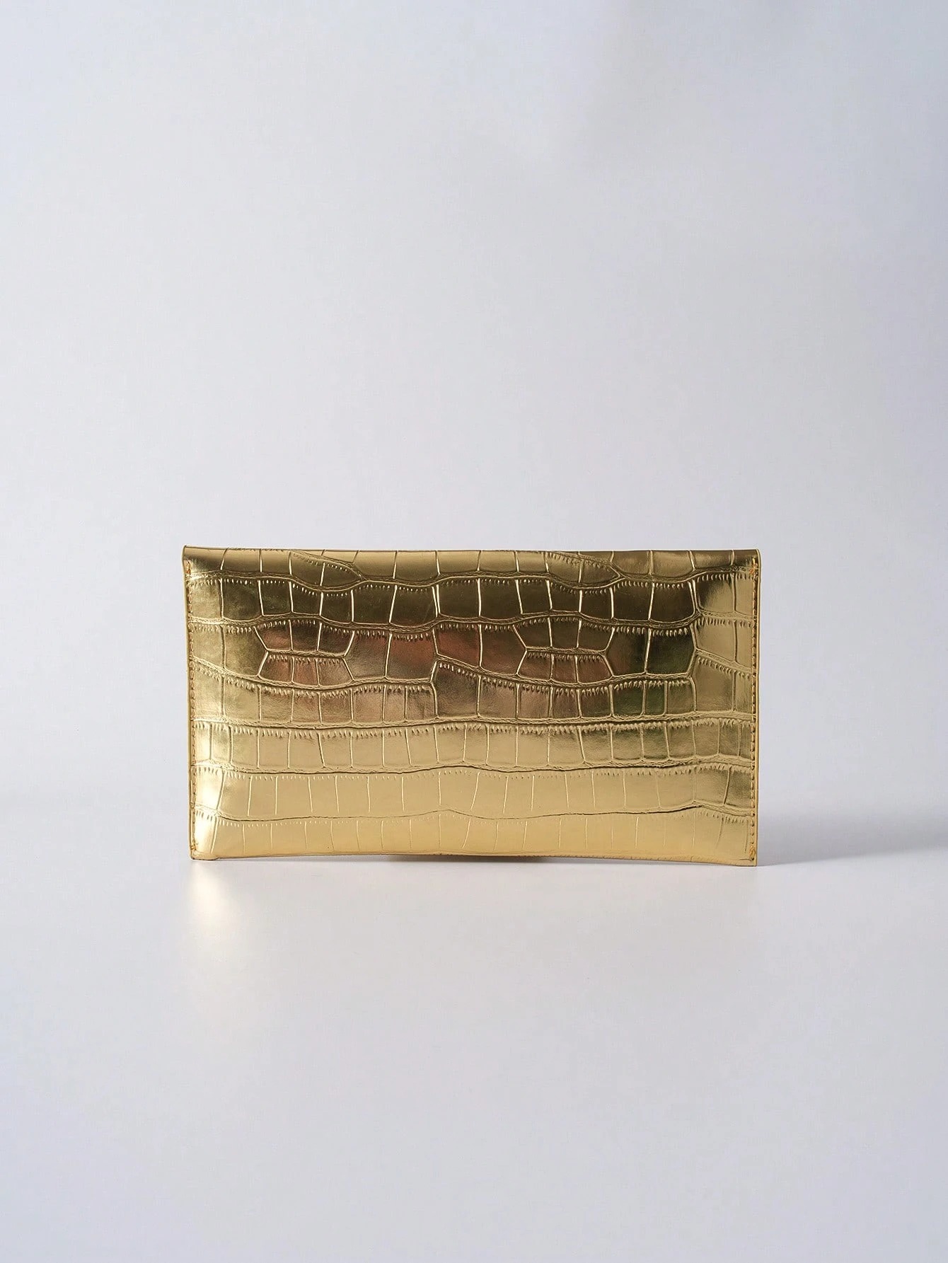 حقيبة يد فاخرة ذات لون أحادي وطراز حجري أنيق، حقيبة كلاتش عصرية للنساء هدايا عيد الميلاد والشتاء - الصورة 6